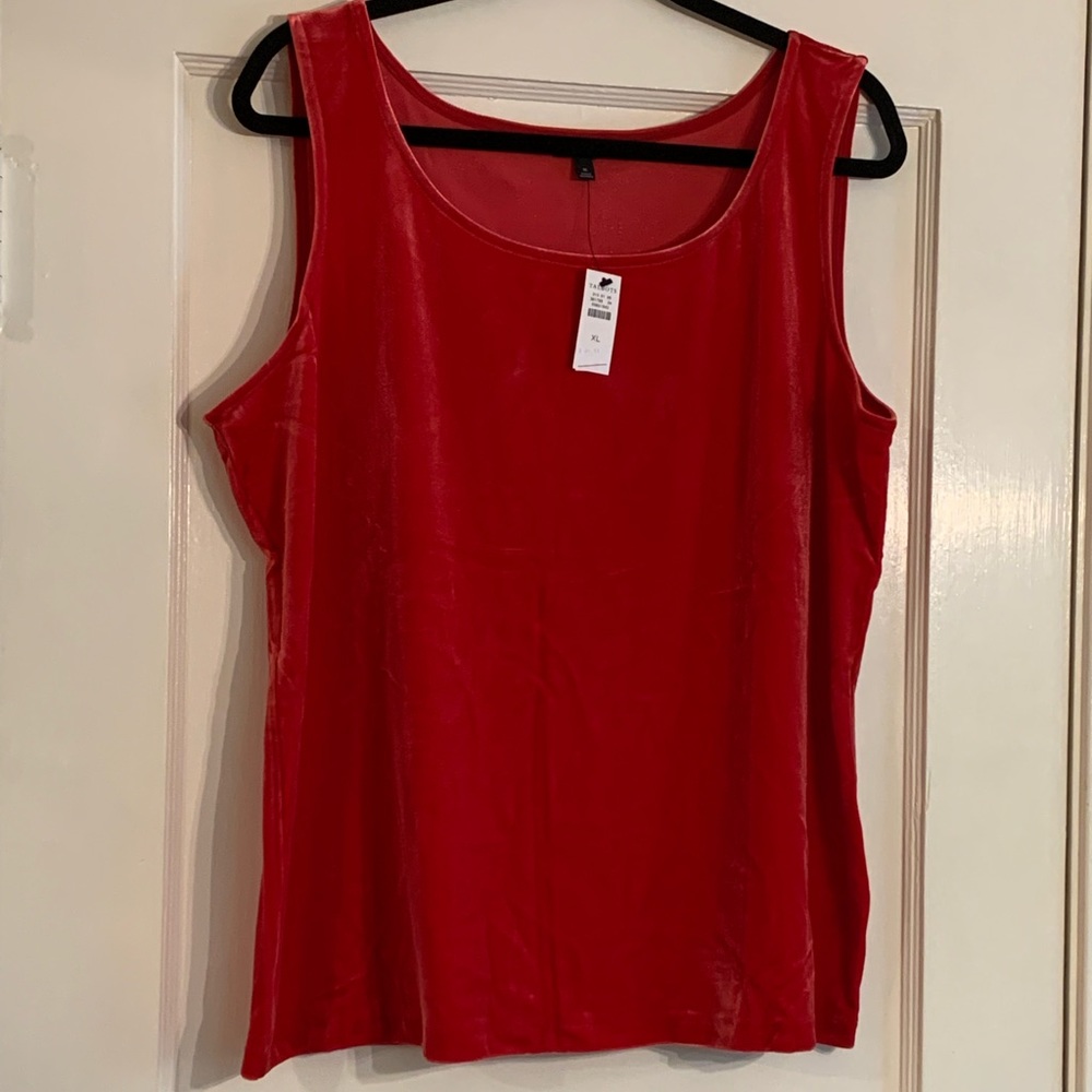 Talbots red velvet tank
